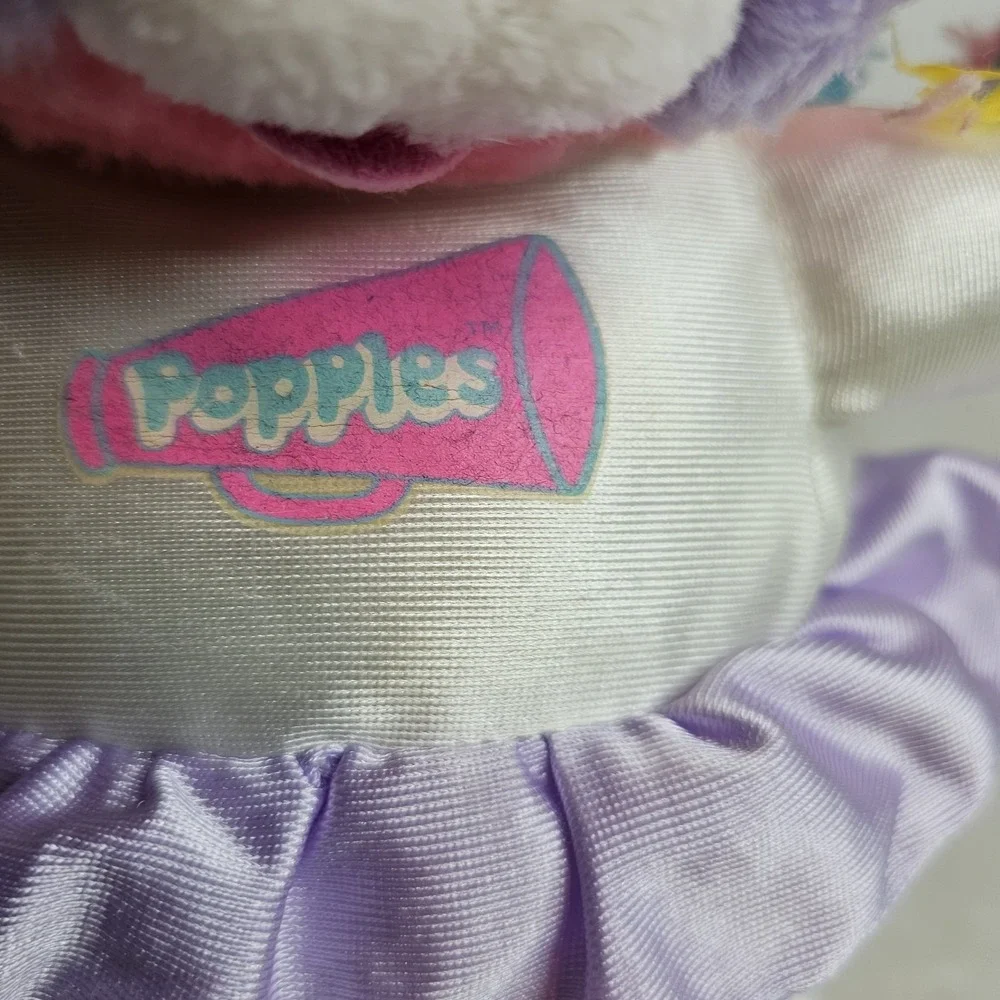 Vintage Popples Cheerleader Pom Pom Pompoms Party 1980s Plush Pink Rare